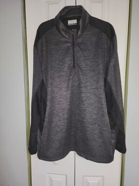 PGA Tour Black Heathered Quarter-Zip Pullover